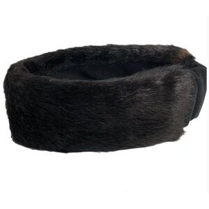 Neckworks Black Chocolate Mink Faux Fur Headband Lined With Black Fleece